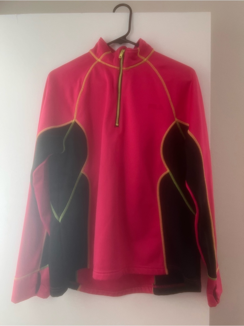 Gorpcore Fila Pink Athletic Quarter-Zip Pullover with Black Trim